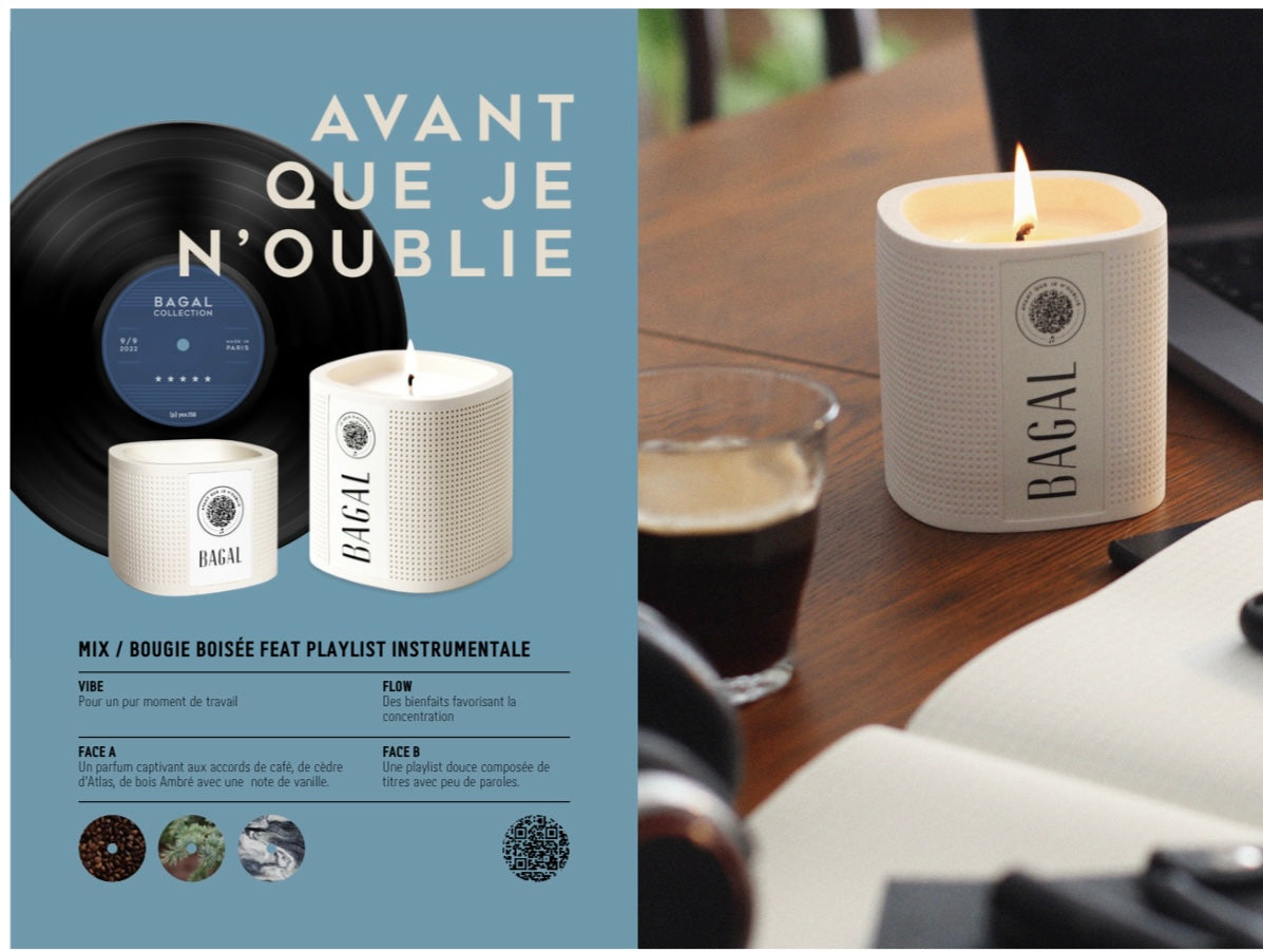 Bougies parfumées avec playlists musique